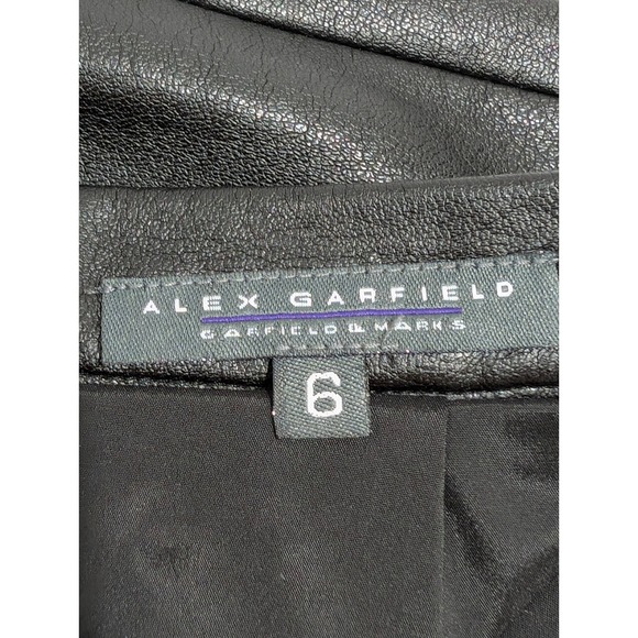 Alex Garfield Black Leather Knee Length Pencil Skirt Size 6 Made in USA - Picture 8 of 11